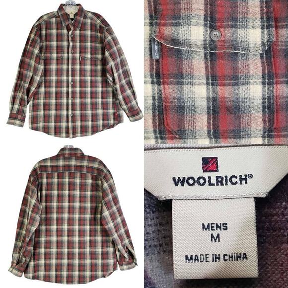 Woolrich Other - Woolrich Shirt Flannel Plaid Mens Size Medium M Long Sleeve Button Down Wool